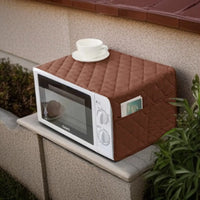 Quilted Microwave Oven Cover with Side Pockets – Dustproof Kitchen Appliance Cover