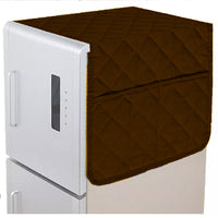 Quilted Refrigerator Top Cover with Side Pockets – Dustproof Fridge Cover
