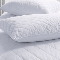 Quilted Pillow Cover & Protector Soft Diamond Stitched Pillow Case White (1 Pair)2 Piece
