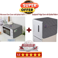 Quilted Microwave Oven & Fridge Cover Combo Set Dustproof Kitchen Appliance Covers