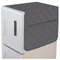 Quilted Refrigerator Top Cover with Side Pockets – Dustproof Fridge Cover