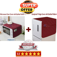 Quilted Microwave Oven & Fridge Cover Combo Set Dustproof Kitchen Appliance Covers