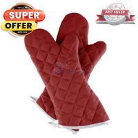 Heat-Resistant Quilted Oven Mitts & Baking Gloves – Kitchen Cooking & BBQ Gloves