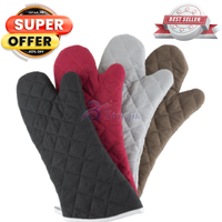 Heat-Resistant Quilted Oven Mitts & Baking Gloves – Kitchen Cooking & BBQ Gloves