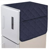 Quilted Refrigerator Top Cover with Side Pockets – Dustproof Fridge Cover