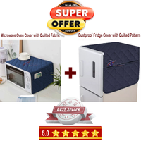 Quilted Microwave Oven & Fridge Cover Combo Set Dustproof Kitchen Appliance Covers
