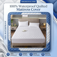 100% Waterproof Quilted Mattress Protector – Fitted Breathable Bed Cover (All Sizes)