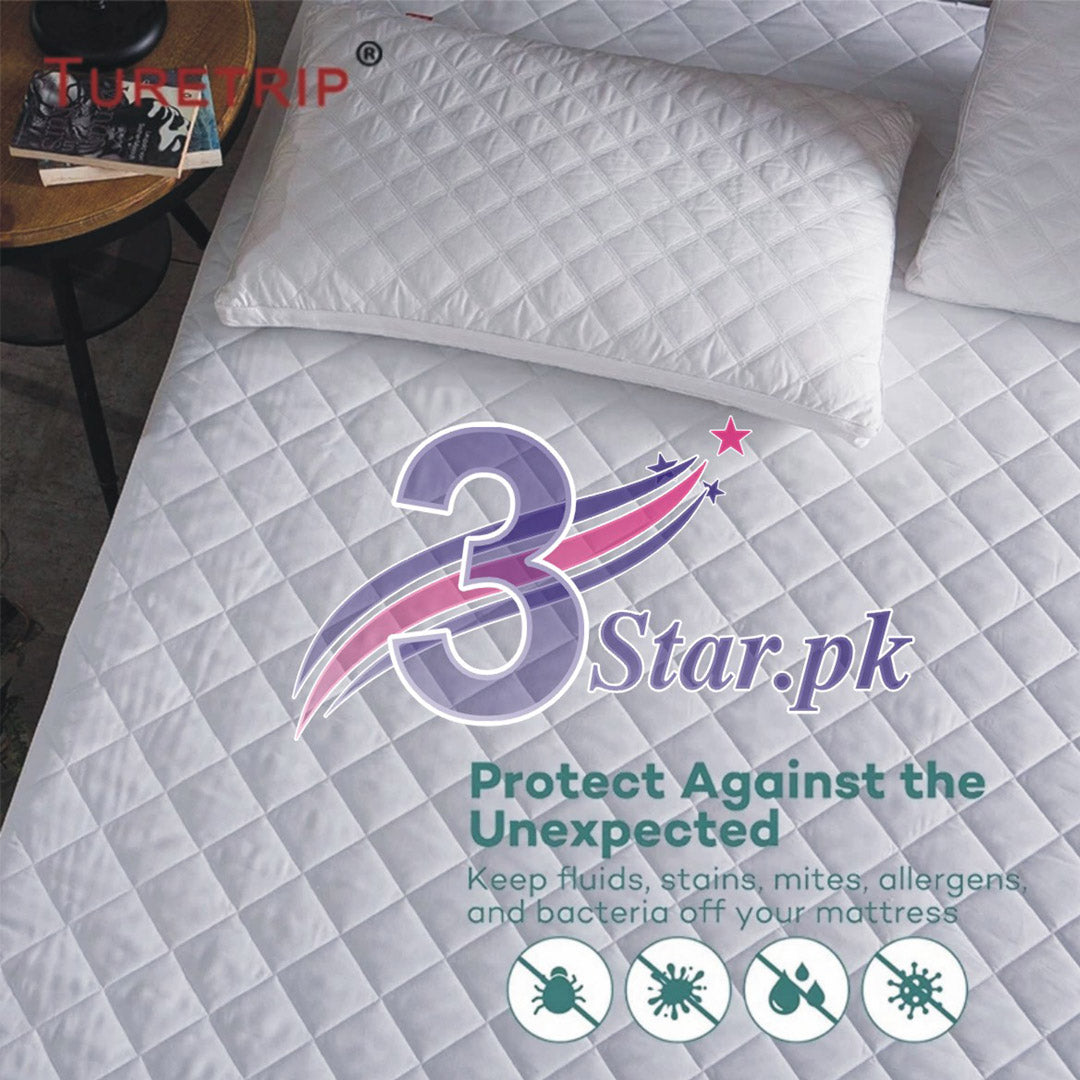 100% Waterproof Quilted Mattress Protector – Fitted Breathable Bed Cover (All Sizes)