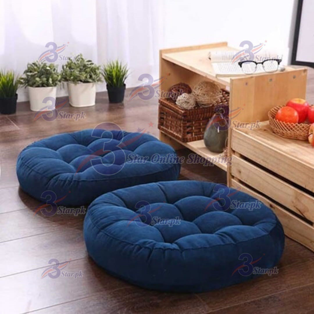 Round Velvet Floor Cushion – Tufted Tatami Meditation Seat Cushion (1 Pair / 2 Pieces)