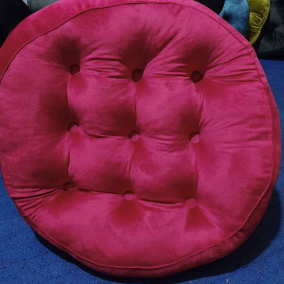 Round Velvet Floor Cushion – Tufted Tatami Meditation Seat Cushion (1 Pair / 2 Pieces)
