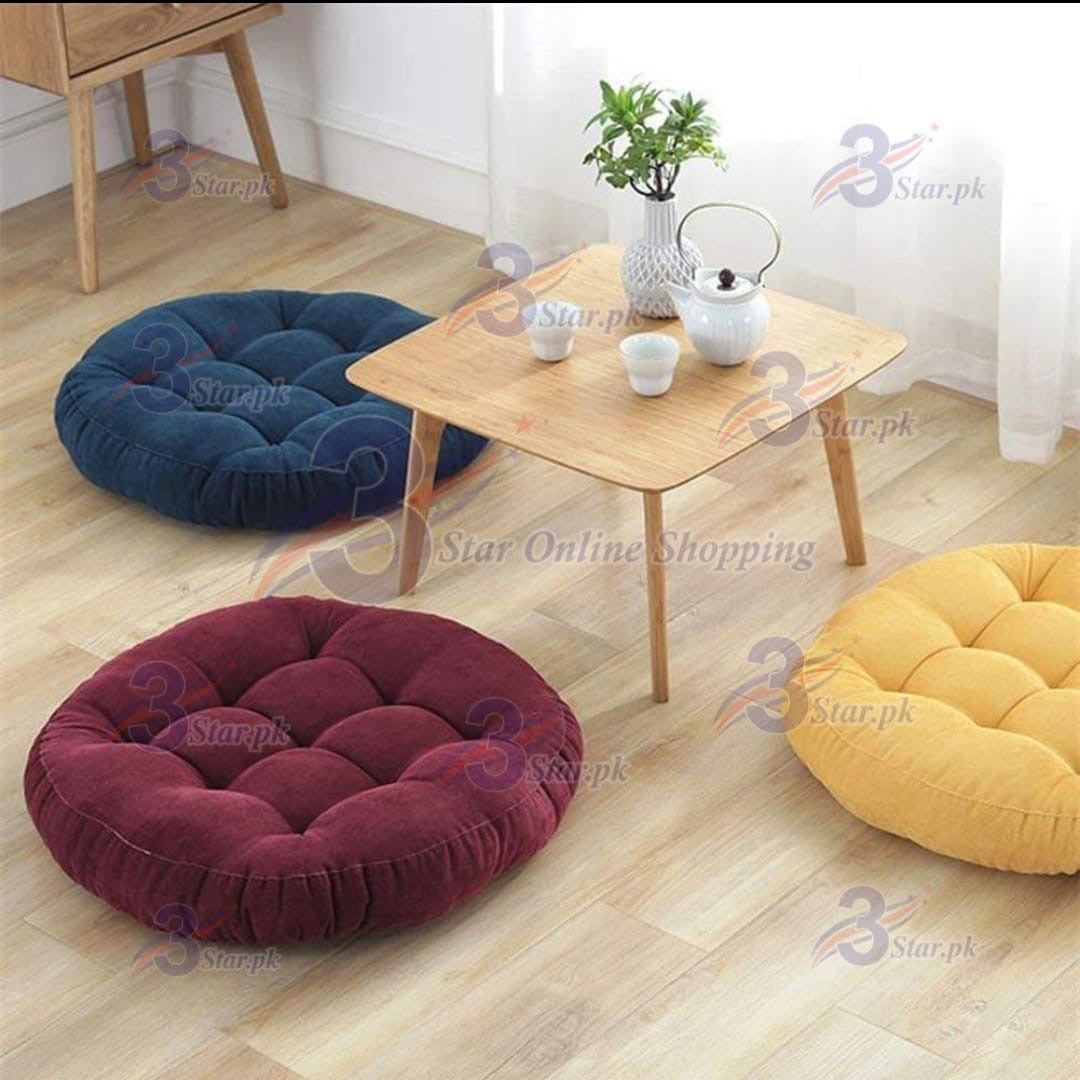 Round Velvet Floor Cushion – Tufted Tatami Meditation Seat Cushion (1 Pair / 2 Pieces)