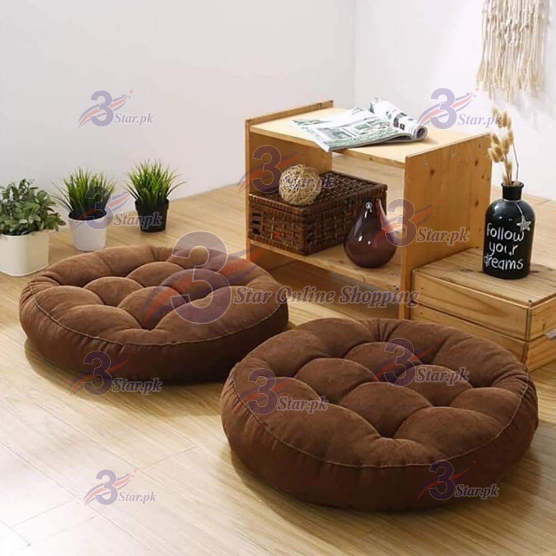 Round Velvet Floor Cushion – Tufted Tatami Meditation Seat Cushion (1 Pair / 2 Pieces)