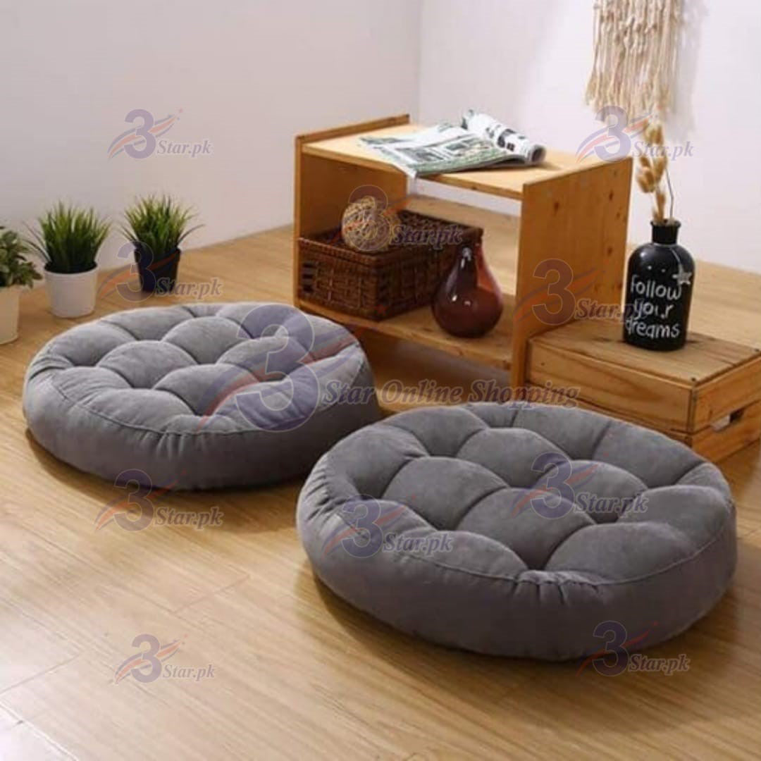 Round Velvet Floor Cushion – Tufted Tatami Meditation Seat Cushion (1 Pair / 2 Pieces)