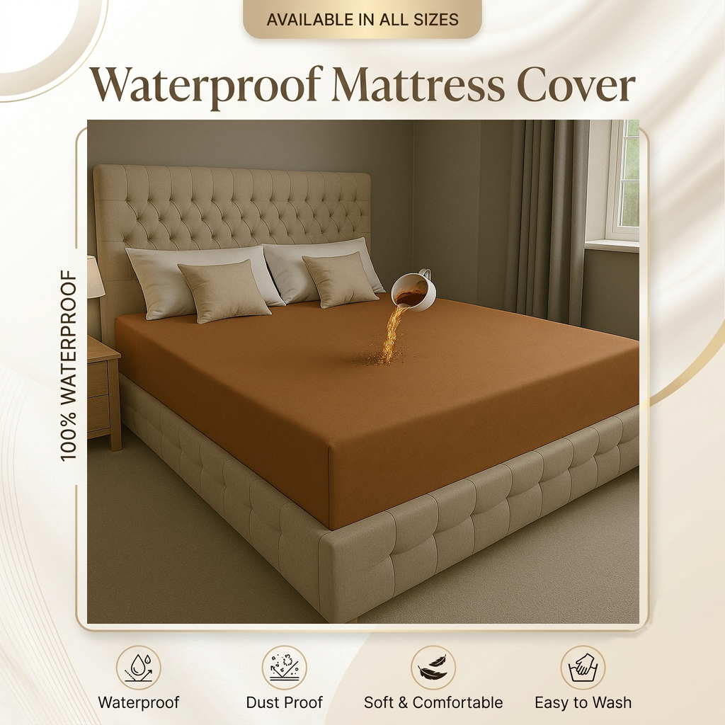 100% Waterproof Mattress Cover Fitted Style  Dustproof & Breathable Bed Protector