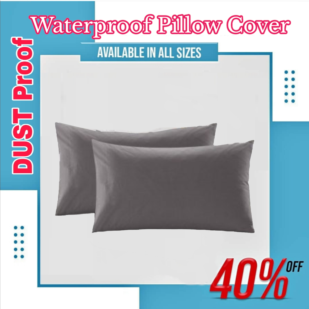 100% Waterproof Pillow Cover with Zipper | Dustproof & Allergen-Proof Pillow Protector