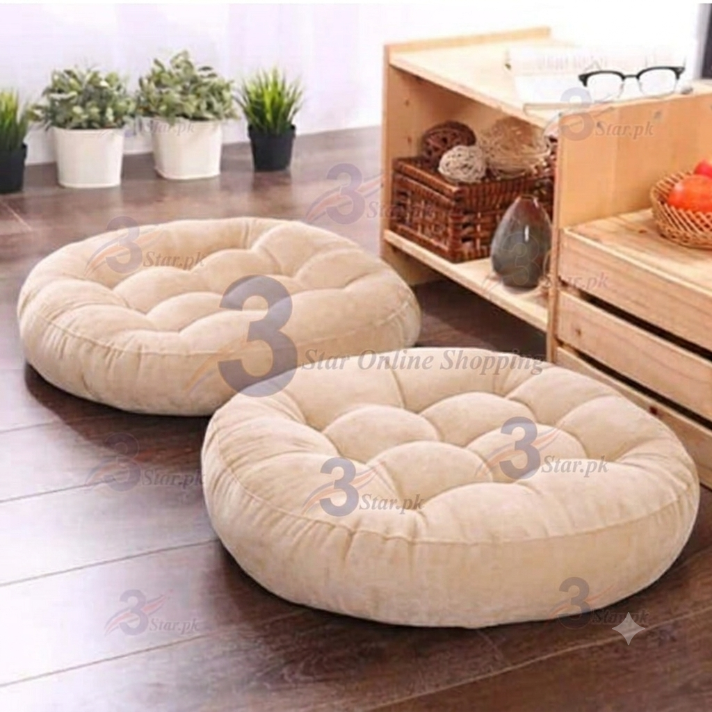 Round Velvet Floor Cushion – Tufted Tatami Meditation Seat Cushion (1 Pair / 2 Pieces)