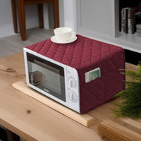 Quilted Microwave Oven Cover with Side Pockets – Dustproof Kitchen Appliance Cover