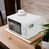 Quilted Microwave Oven Cover with Side Pockets – Dustproof Kitchen Appliance Cover