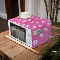 Quilted Microwave Oven Cover with Side Pockets – Dustproof Kitchen Appliance Cover