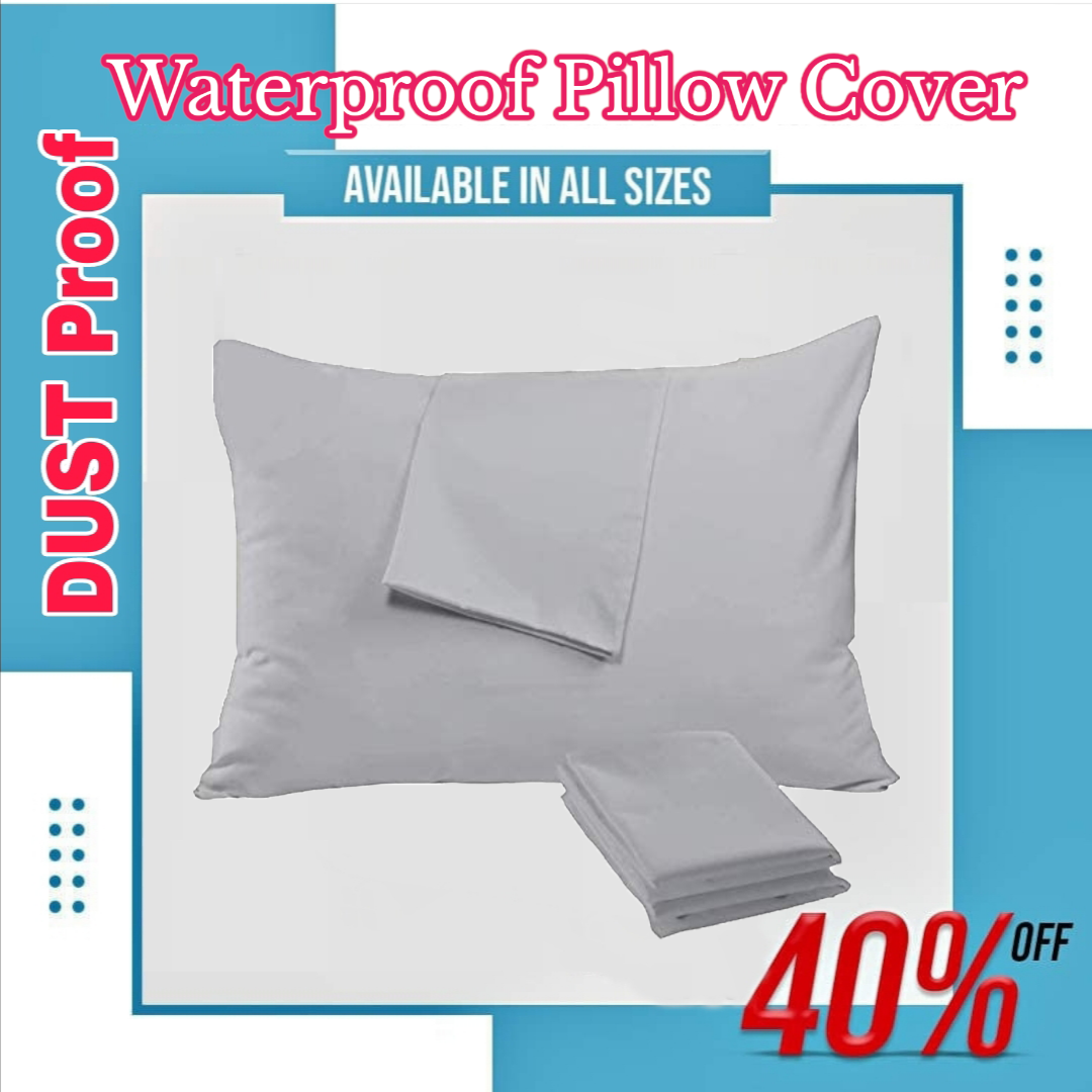 100% Waterproof Pillow Cover with Zipper | Dustproof & Allergen-Proof Pillow Protector