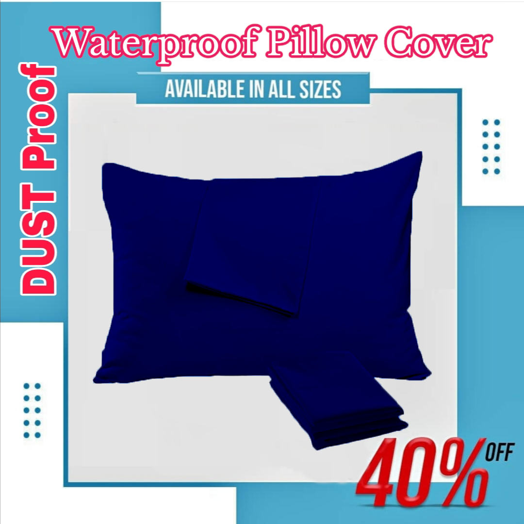 100% Waterproof Pillow Cover with Zipper | Dustproof & Allergen-Proof Pillow Protector