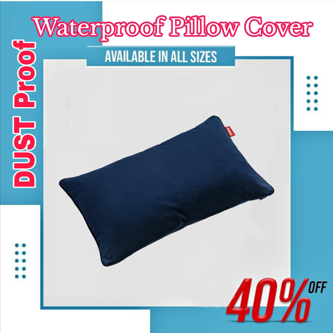 100% Waterproof Pillow Cover with Zipper | Dustproof & Allergen-Proof Pillow Protector