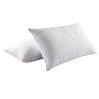 Quilted Pillow Cover & Protector  Soft Diamond Stitched Pillow Case White (1 Pair)2 Piece