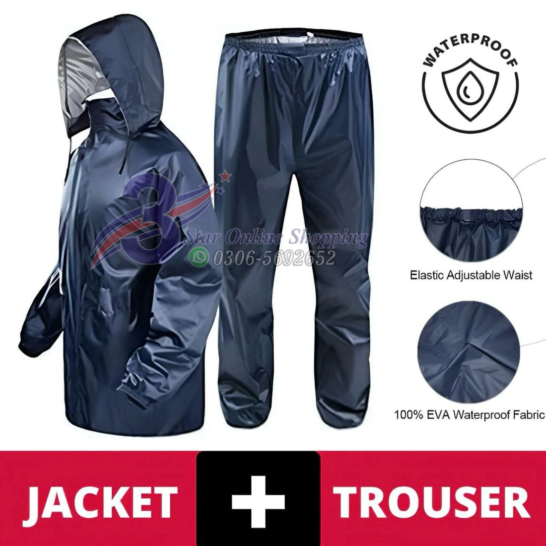 100% Waterproof Rain Suit – Jacket & Trouser Set for Men & Women