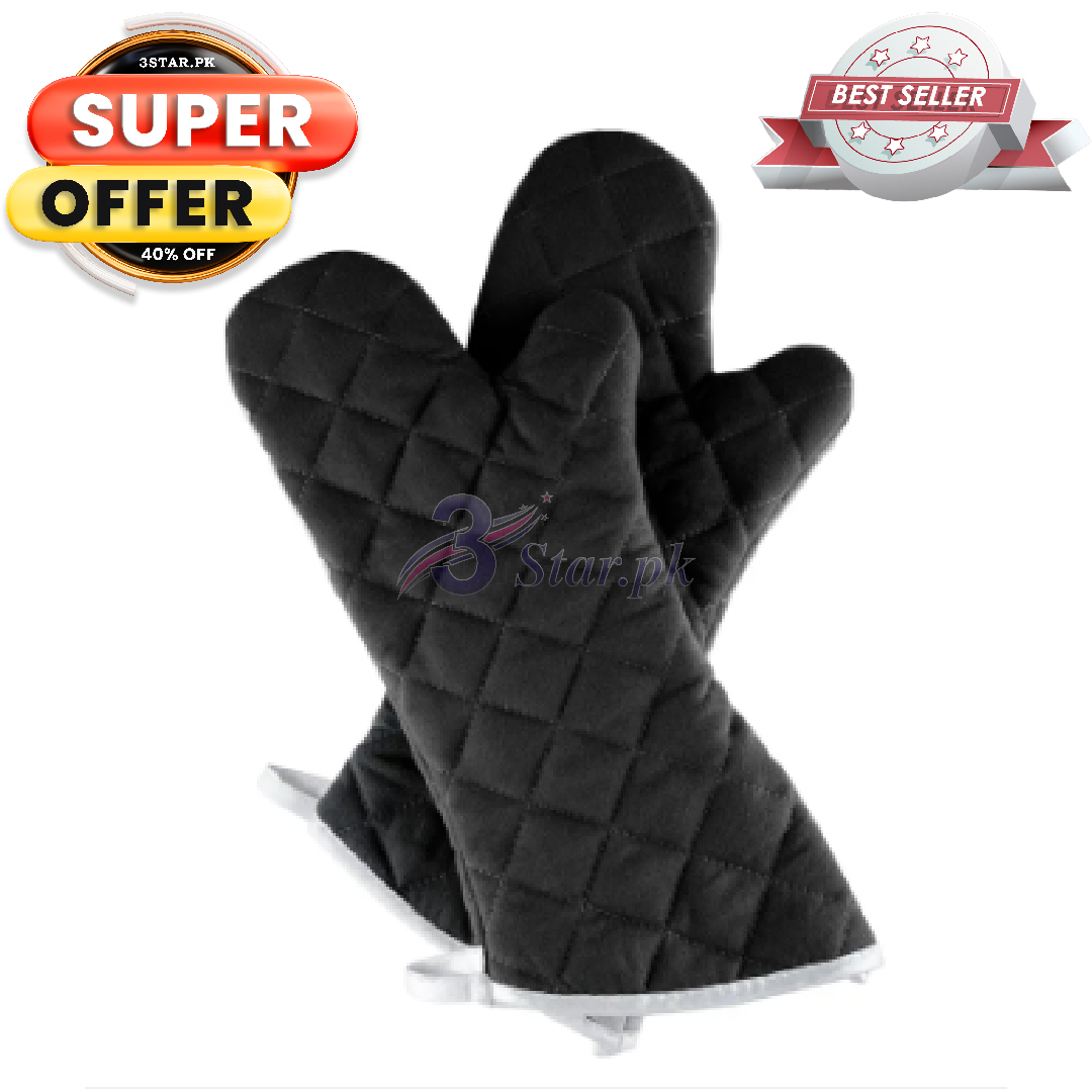 Heat-Resistant Quilted Oven Mitts & Baking Gloves – Kitchen Cooking & BBQ Gloves