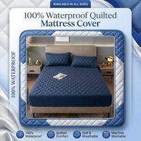 100% Waterproof Quilted Mattress Protector – Fitted Breathable Bed Cover (All Sizes)