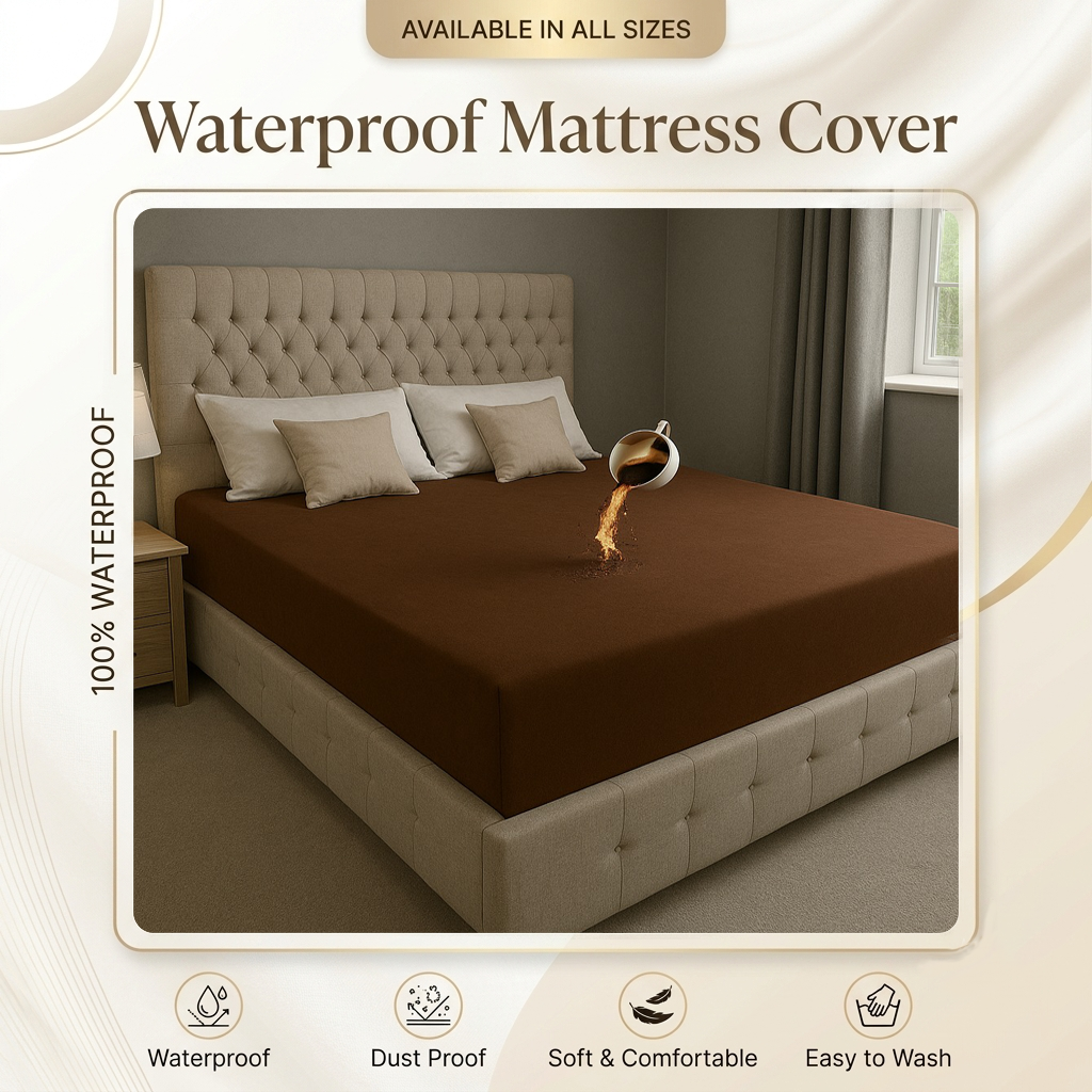 100% Waterproof Mattress Cover Fitted Style  Dustproof & Breathable Bed Protector