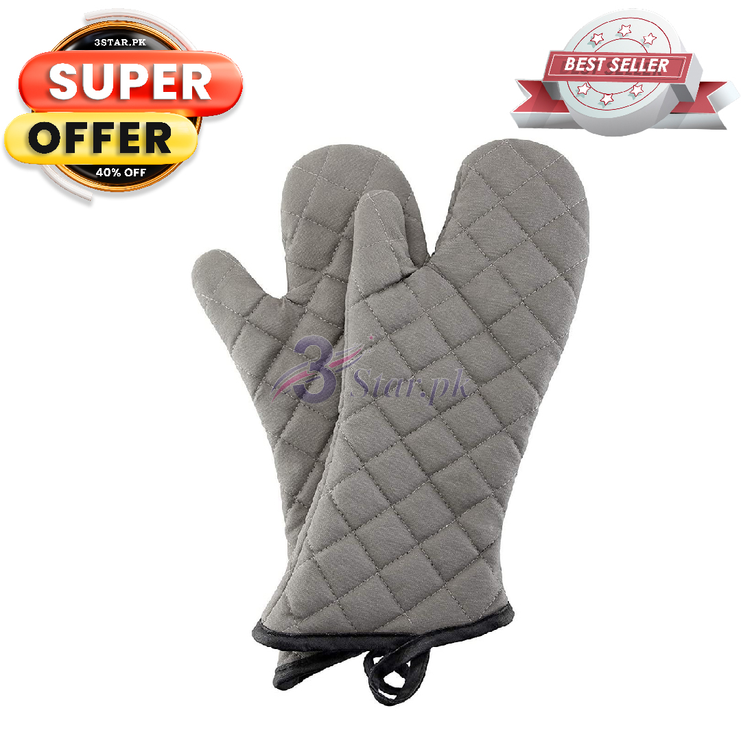Heat-Resistant Quilted Oven Mitts & Baking Gloves – Kitchen Cooking & BBQ Gloves