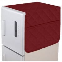 Quilted Refrigerator Top Cover with Side Pockets – Dustproof Fridge Cover
