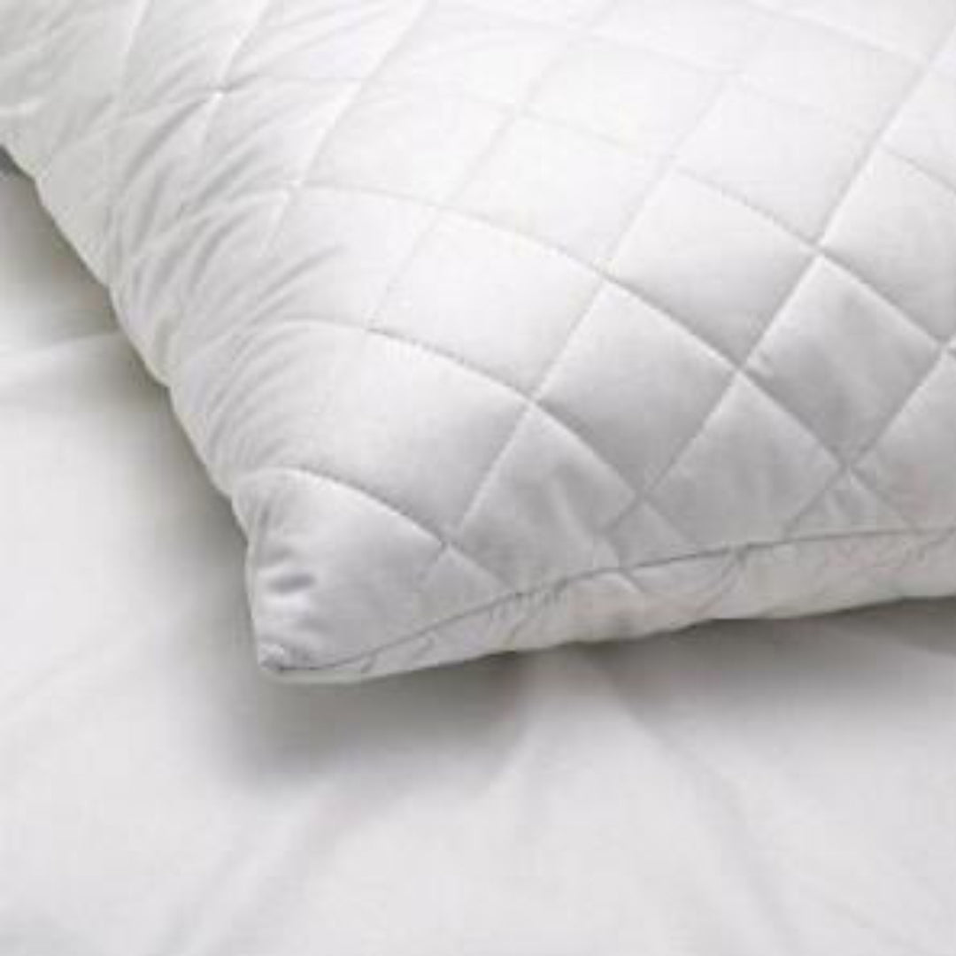 Quilted Pillow Cover & Protector  Soft Diamond Stitched Pillow Case White (1 Pair)2 Piece